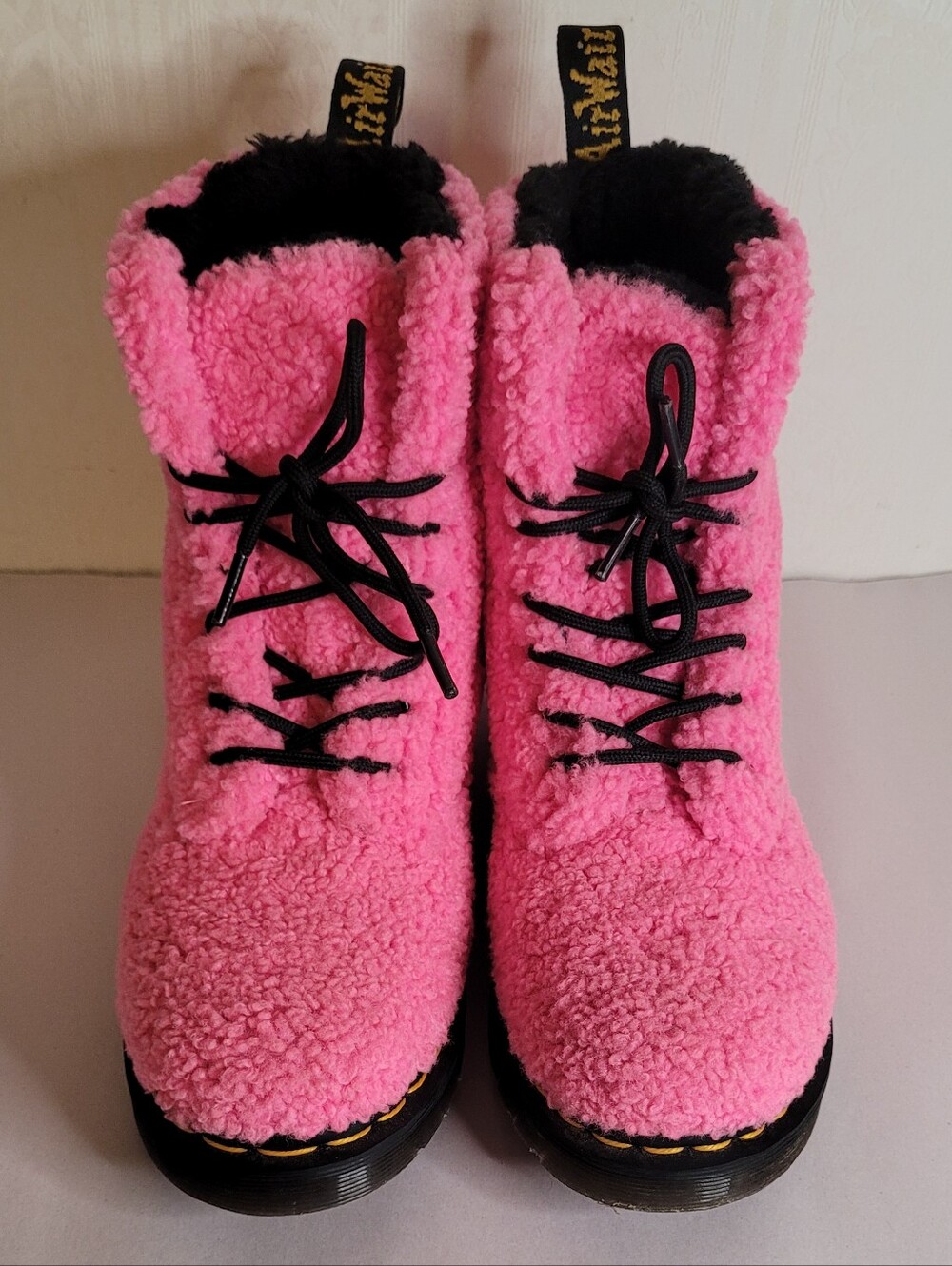 Dr Martens 1460 Pascal Pink Faux Shearling Boots - Picture 4 of 10